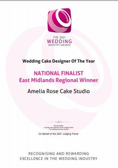 2021 Wedding Cake Designer Of The Year East Midlands NATIONAL FINALIST