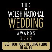 The Welsh National Wedding Awards 2022, Best Boutique wedding venue in Wales.