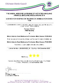 Animals Activity Licence: Florence Barker FAB Falconry Animal Activities Licence Number: 22/02205/AEX_06