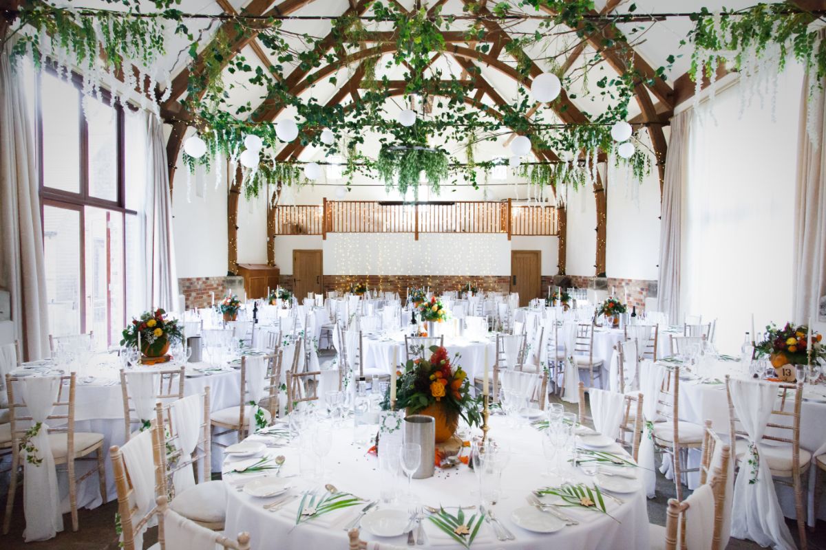 Stunning woodland canopy created by Hire Your day in our Granary Barn.