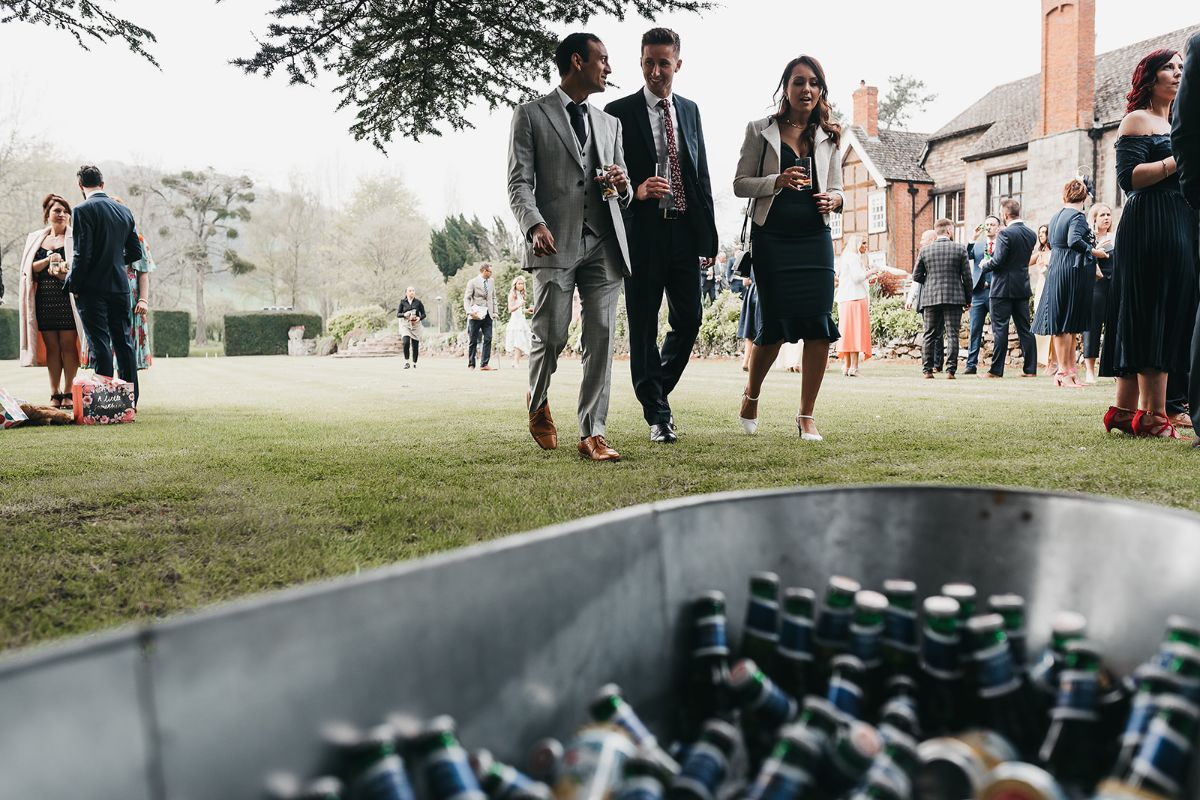 Drinks on the Cricket Pitch lawn - complete with beer bath!