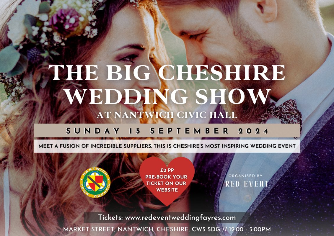 Thumbnail image for The Big Cheshire Wedding Fair at Nantwich Civic Hall (15th September 2024)
