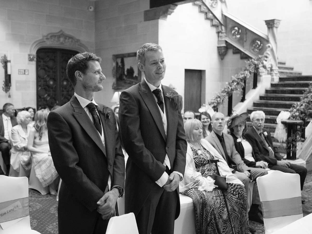 Ceremony - the nervous groom and the best man keeping him calm