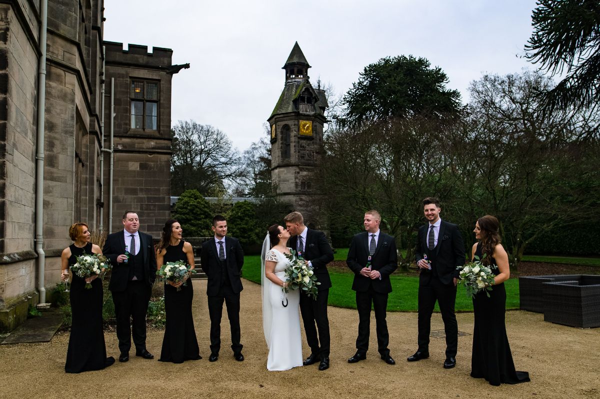 Bridal party perfection - oh, and a fab backdrop with our original bell tower!