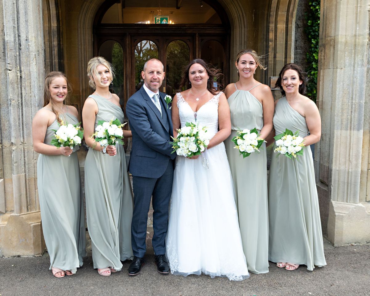 The bride with her bridesmaids