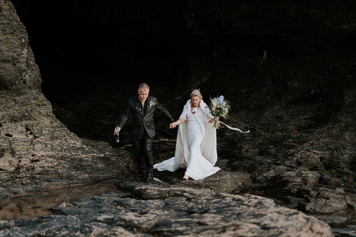 In the caves and on the rocks below the Beacon Crag!